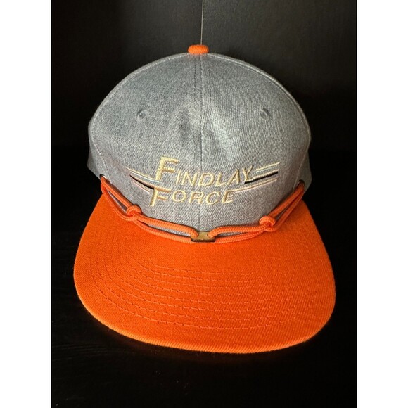 Findlay Rope Baseball Cap Snapback Hat Findlay Force Embroidered Orange Grey EXC - Picture 1 of 5